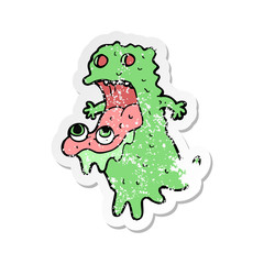 retro distressed sticker of a cartoon gross ghost