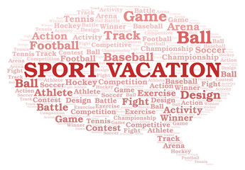 Sport Vacation word cloud.