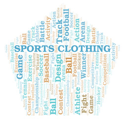 Sports Clothing word cloud.