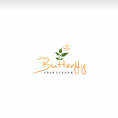 Fototapeta na wymiar Butterfly cosmetic logo vector