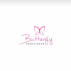 Butterfly cosmetic logo vector
