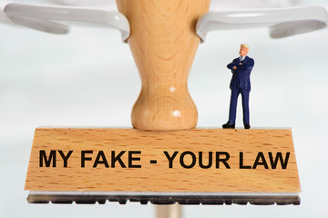 my fake - your law printed on rubber stamp