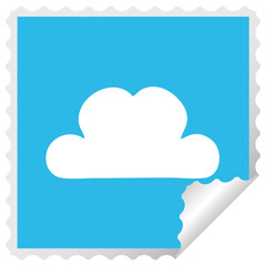 square peeling sticker cartoon white cloud