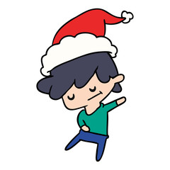 christmas cartoon of kawaii boy