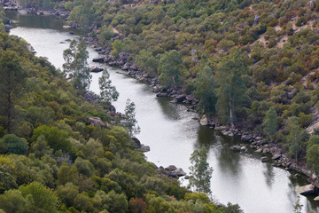 Fototapeta na wymiar Jandula River as it passes through the Andujar Natural Park, Jaen. Spain