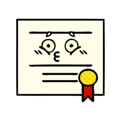 comic book style cartoon graduation diploma