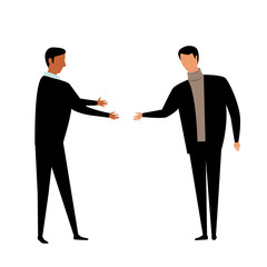 handshake. two men greet each other with a handshake