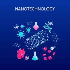 Nanotechnology Isometric Color Background