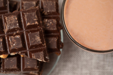 Nut chocolate bar pieces tower