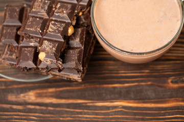Nut chocolate bar pieces tower