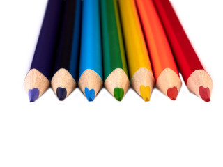 color pencils isolated on white background