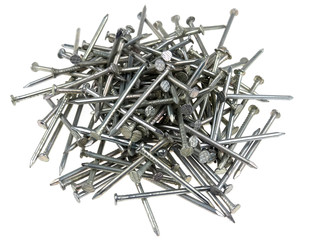 Group of carpentry nails isolated on white