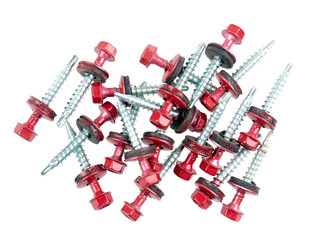 Galvanized self drilling screws with hex/flange head and EPDM washers used for roofing