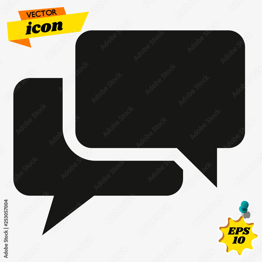 Aufkleber chat icon in trendy flat style isolated on grey background. speech bubble symbol for your web site d