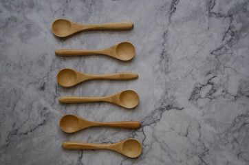 Isolated wooden spoons