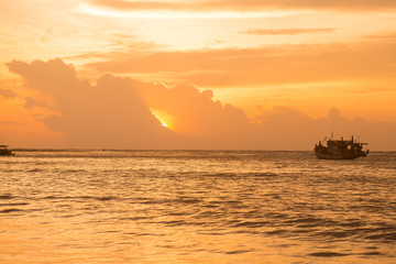 Sunset on the beach in Thailand