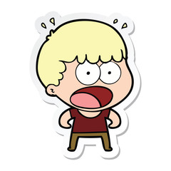 sticker of a cartoon shocked man