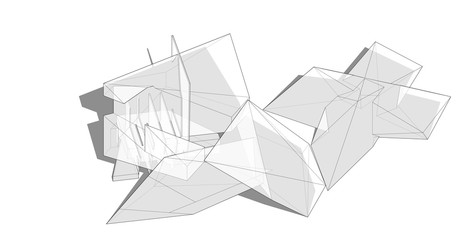 Abstract architectral drawing sketch,Illustration