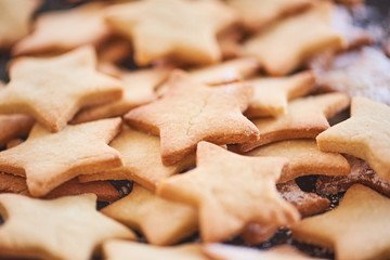 Homemade cookies star shapped.
