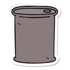 sticker of a quirky hand drawn cartoon barrel