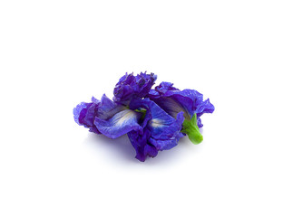 Fresh Butterfly pea, Pea flowers isolated on white background