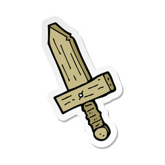 sticker of a cartoon wooden sword
