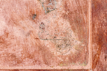 Scratched dirty dusty copper plate texture, old metal background