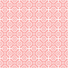 Geometric repeating vector ornament with white octagonal dotted elements. Geometric abstract ornament. Seamless abstract modern pattern
