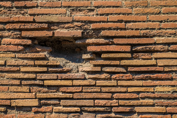 POMPEII, ITALY - 8 August 2015: Ruins of antique roman temple in Pompeii near volcano Vesuvius, Naples, Italy