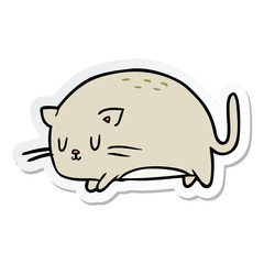 sticker of a cute cartoon cat