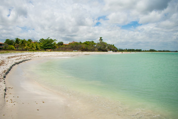 Fototapeta premium A view of Pontal da Ilha beach, at the north tip of Itamaraca island (Pernambuco, Brazil)