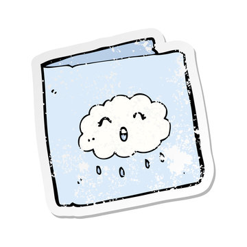 recommend clip art: retro distressed sticker of a cartoon card with cloud pattern
