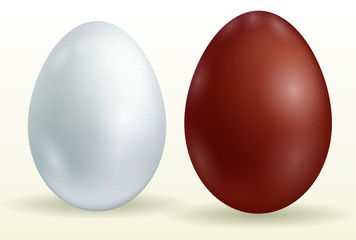 Black and white eggs on white background - vector illustration.