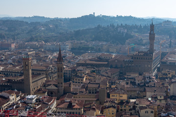 Fototapeta na wymiar florence,tuscany/Italy 22 february 2019 :view from the top of the cathethal chapel