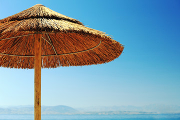 Beach straw umbrella