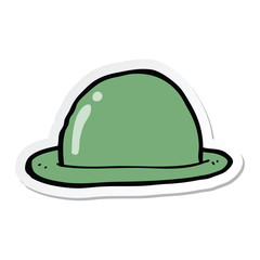 sticker of a cartoon bowler hat