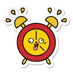 sticker of a cute cartoon alarm clock