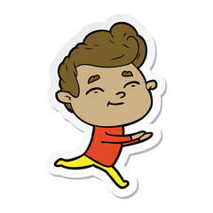 sticker of a running cartoon man
