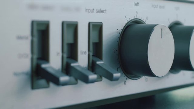 Adjusting Knobs and Switchs on Vintage Analog Music Cassette Deck Tape Player