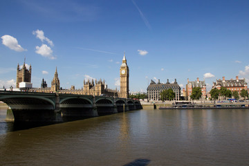 Obraz premium Big Ben at the end of Westminster Bridge, London