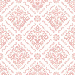 Orient vector classic pink pattern. Seamless abstract background with vintage elements. Orient background. Ornament for wallpaper and packaging