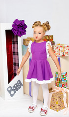 little girl doll with gifts