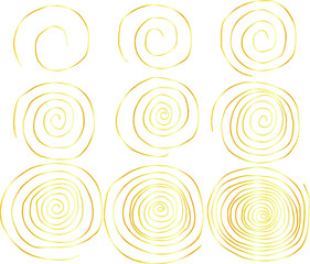 Golden Rough sketch of spiral pattern set