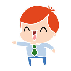 cartoon of kawaii man in suit