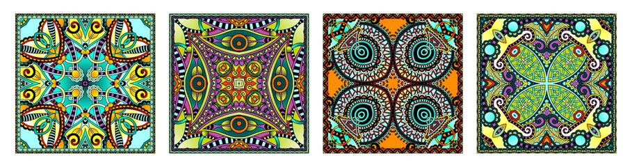 Meubelstickers Traditionele sier bloemen paisley bandana © Kara-Kotsya