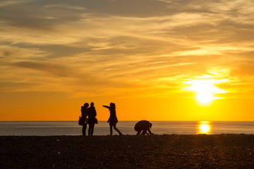 Sunset on Brighton beach