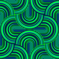 Crazy curves - tangled geometric pattern with bright green colors.