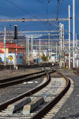 Fototapeta premium railway station in the city