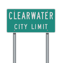 Clearwater City Limit road sign