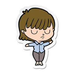 sticker of a cartoon woman